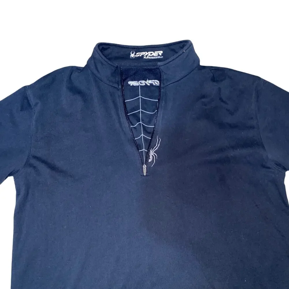Spyder Men’s Black Long Sleeve Half Zip Performance Pullover Size XL
